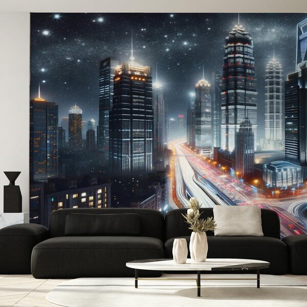 Fototapeta - Noční velkoměsto (245x170 cm)