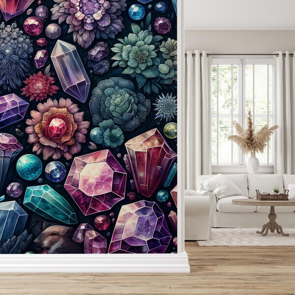 Fototapeta - Květinové diamanty (245x170 cm)