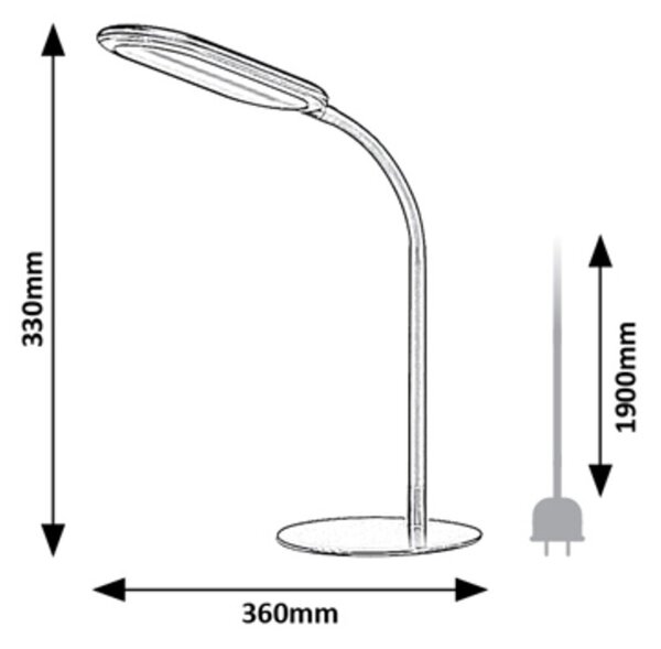 Rabalux 74007 Adelmo LED Moderní stolní lampička | Variabilní | Stmívatelné | 10W | Bílá | Černá - r-74007