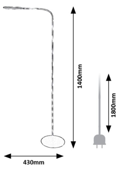 Rabalux 74009 Adelmo LED Stmívatelná stojací lampa | Variabilní | Stmívatelné | 10W | Bílá | Černá - r-74009