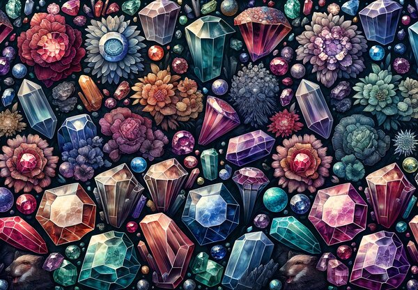 Fototapeta - Květinové diamanty (245x170 cm)