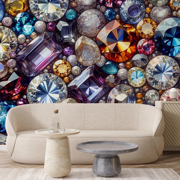 Fototapeta - Barevné diamanty (245x170 cm)