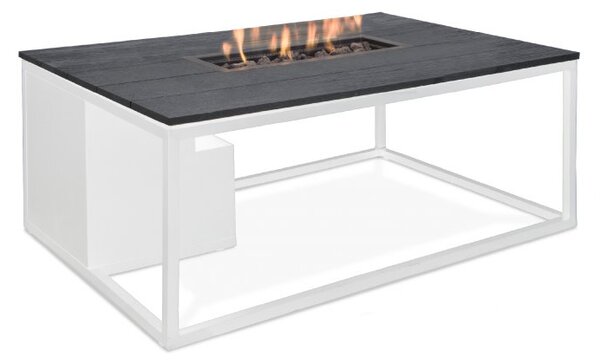Stůl s plynovým ohništěm COSI- typ Cosiloft 120 bílý rám / deska černá