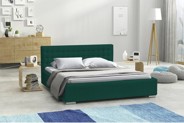 Postel IAN 19 STANDARD 180x200 cm - stříbrné nohy Zelená