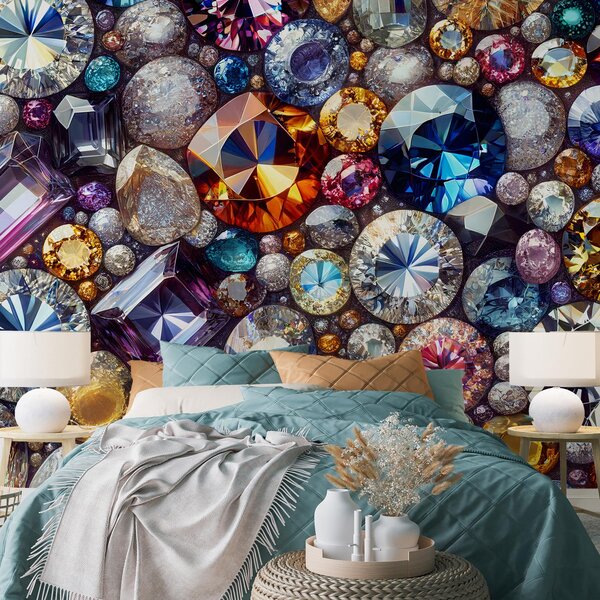 Fototapeta - Barevné diamanty (245x170 cm)