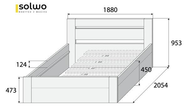 Solwo Design Postel ANGELIKA BOX (BUK, DUB) Materiál: Buk cink, Barevne provedení: Olejování přírodní 101/201, Specifikace: 180x200