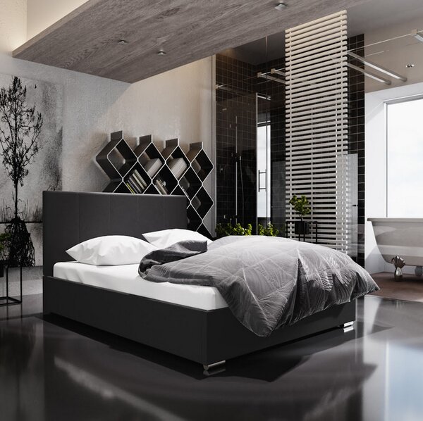 Manželská postel s úložným prostorem FLEK 6 - 140x200, černá