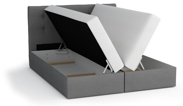 Boxspringová postel ANGELES - 200x200, tmavě zelená