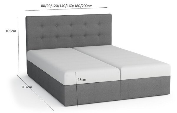 Manželská postel s úložným prostorem STIG 4 - 200x200, hnědá