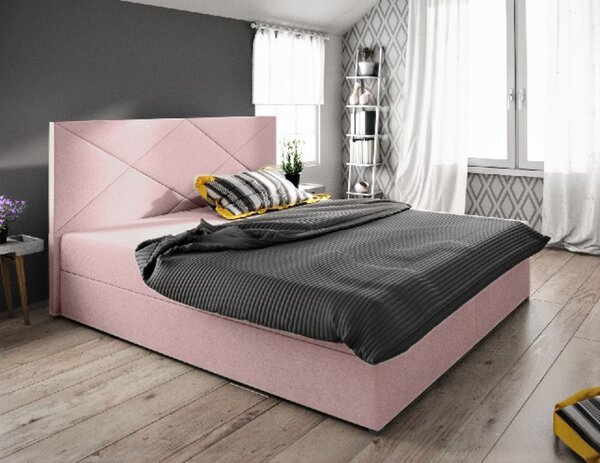 Jednolůžková postel s úložným prostorem STIG COMFORT 4 - 120x200, růžová