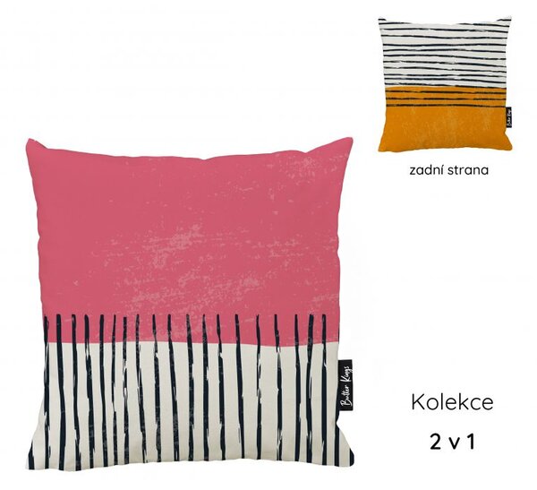 Povlak na polštář black stripes in colours, canvas bavlna