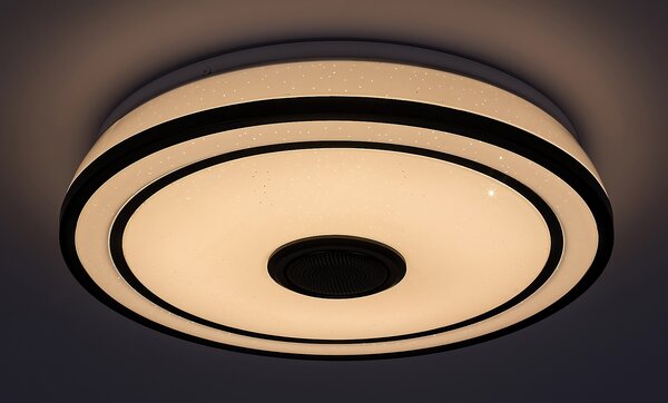 Rabalux 71030 Nikolaus LED Stropní svítidlo s ovladačem | RGB | Variabilní | Stmívatelné | 24W | Bílá | Černá - r-71030
