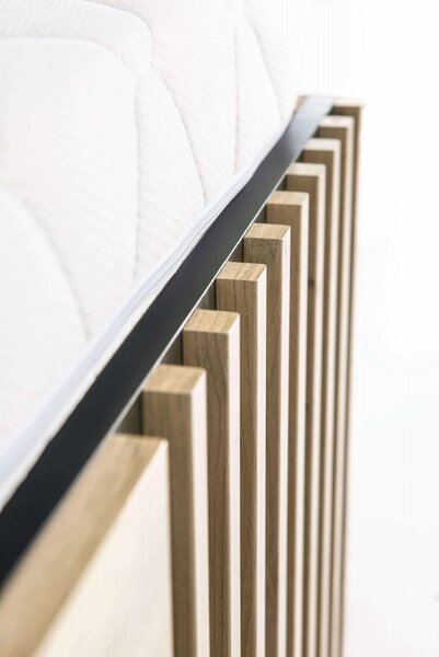 Postel s čalouněnými panely AIMY - 180x200, dub artisan