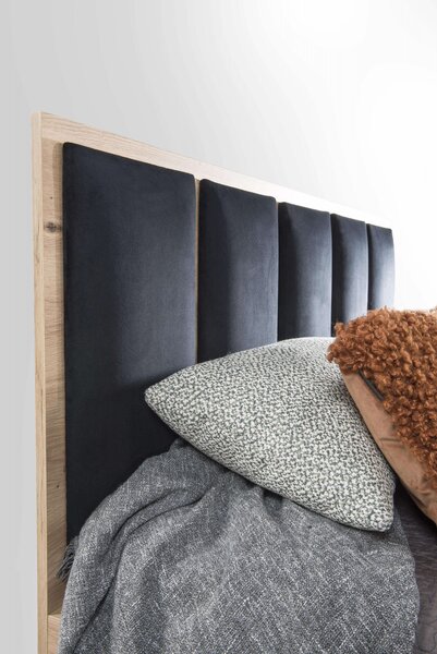 Postel s čalouněnými panely AIMY - 180x200, dub artisan