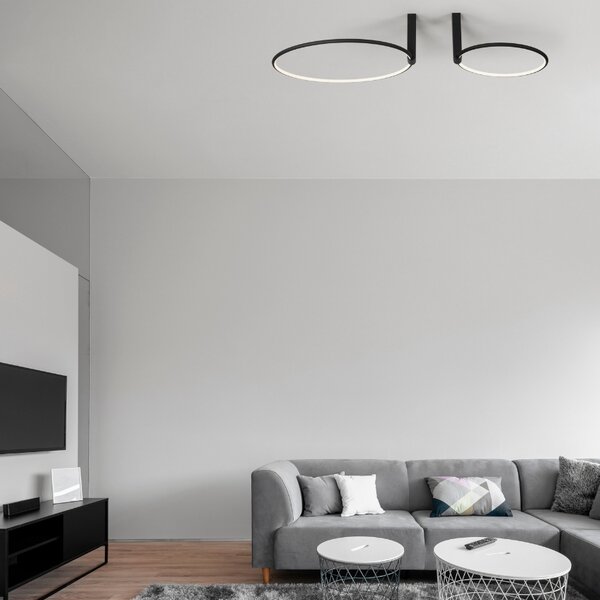 Bílé kovové stropní LED světlo Nova Luce Garve 100 cm