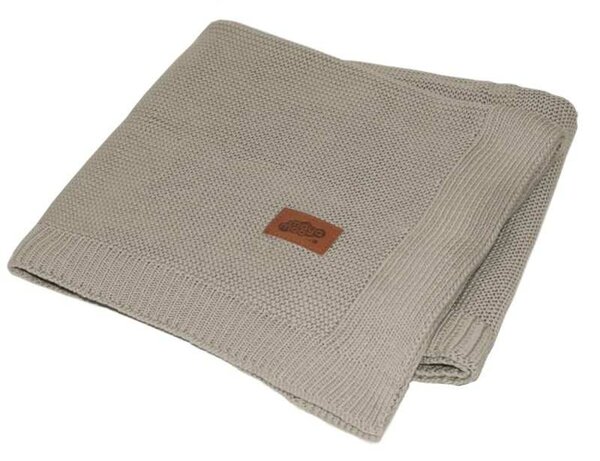 DETEXPOL Pletená deka do kočárku bavlna bambus béžová Bavlna, Bambus, 80/100 cm