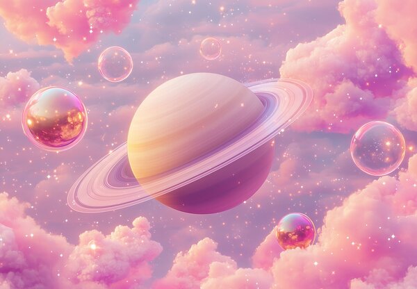 Fototapeta - Růžová planeta (245x170 cm)