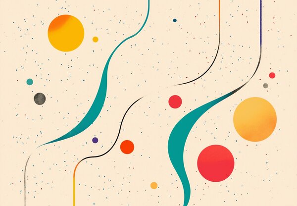 Fototapeta - Minimalistická barevná ilustrace (245x170 cm)
