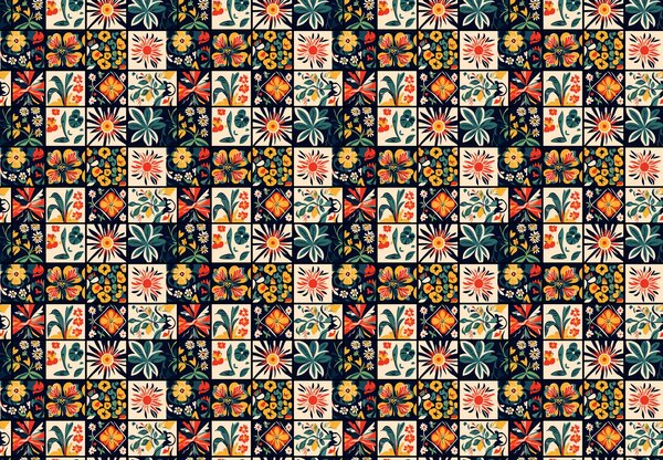 Fototapeta - Barevné dlaždice (245x170 cm)