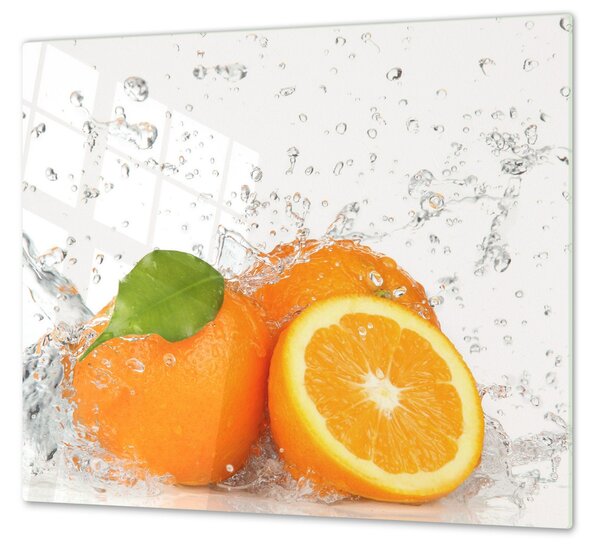 Ochranná deska pomeranče ve vodě - 52x60cm / S lepením na zeď