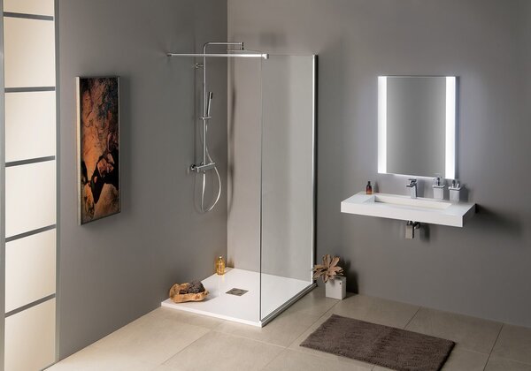 Polysan Polysan, MODULAR SHOWER stěna pro instalaci na zeď, jednodílná, 1000 mm s otvory pro držák ručníků, MS1-100-D