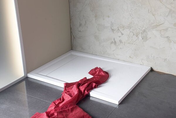 Polysan Polysan, LUSSA sprchová vanička z litého mramoru se záklopem, čtvrtkruh 90x90x4cm, R550, 71602