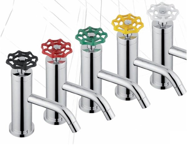 Reitano Rubinetteria Reitano Rubinetteria, INDUSTRY stojánková umyvadlová baterie bez výpusti, výška 162 mm, nikl/černá, 5102TT8