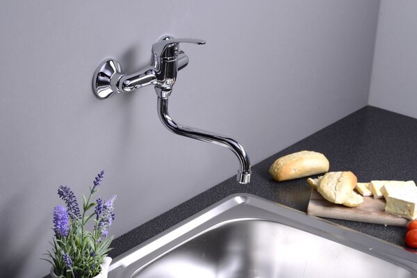 Aqualine, AQUALINE 35 nástěnná baterie, 100mm rozteč, ramínko-S, chrom, 52232
