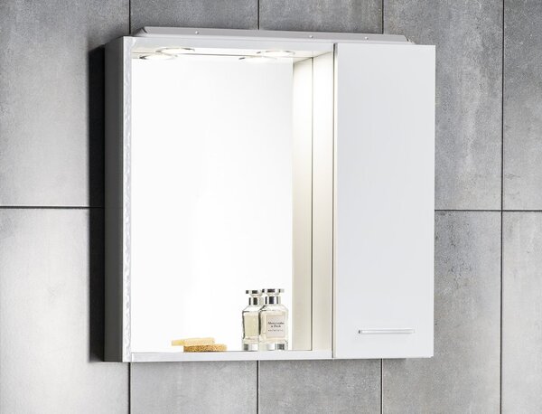 Aqualine Aqualine, ZOJA/KERAMIA FRESH STRIP galerka s LED osvětlením, 60x60x14cm, pravá, dub platin, 45028S