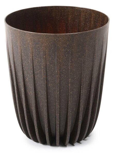 PLASTOVÝ KVĚTINÁČ STRIPPED ECO 23X19 CM TMAVĚHNĚDÁ