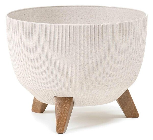 PLASTOVÝ KVĚTINÁČ ROSA LINEA ECO 18X29 CM KRÉMOVÁ