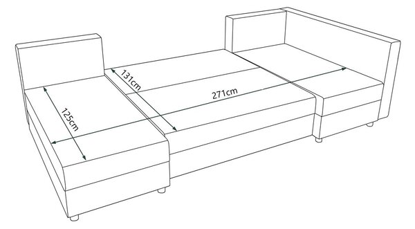 Rohová rozkládací sedačka do U SANVI - bílá / černá