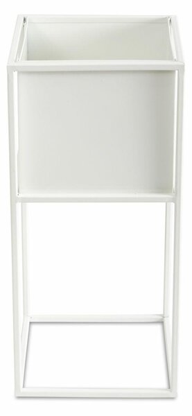 KOVOVÝ KVĚTINÁČ SE STOJÁNEM PLAIN 50X24 CM BÍLÁ