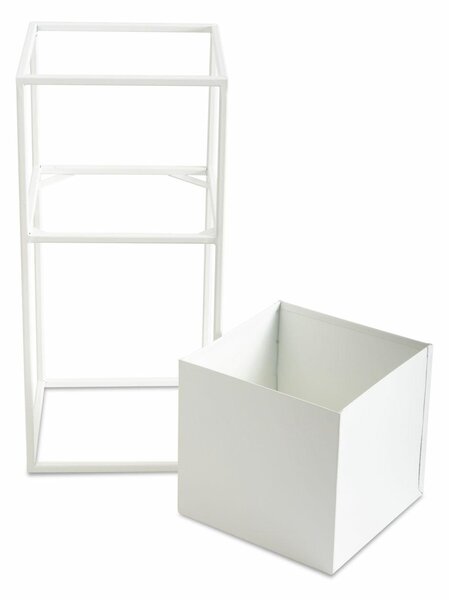 KOVOVÝ KVĚTINÁČ SE STOJÁNEM PLAIN 50X24 CM BÍLÁ