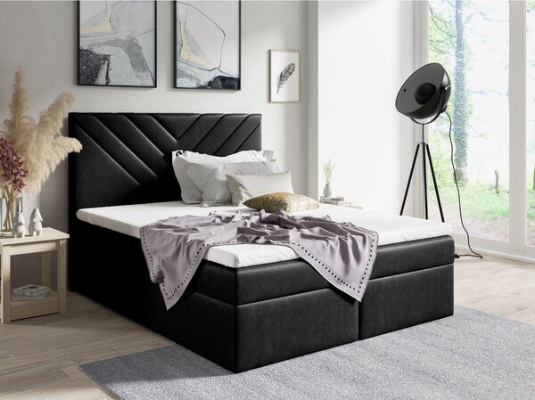 Postel 70 GARD 200x200 cm s úložným prostorem Hnědá