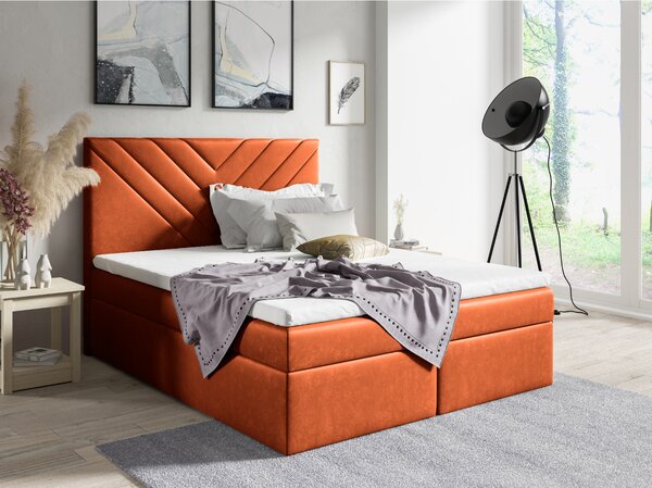 Postel 70 GARD 200x200 cm s úložným prostorem Hnědá