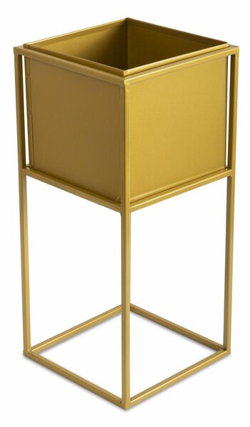 KOVOVÝ KVĚTINÁČ SE STOJÁNEM PLAIN 50X24 CM ZLATÁ
