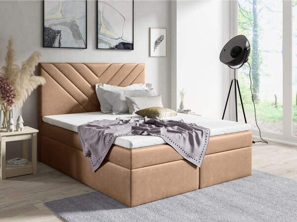 Postel 70 GARD 200x200 cm s úložným prostorem Hnědá