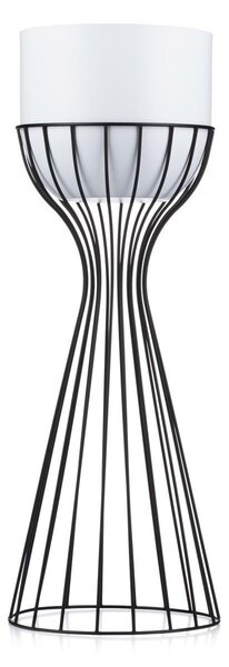 KOVOVÝ KVĚTINÁČ SE STOJÁNEM GLAM 56X20 CM BÍLÁ/ČERNÁ