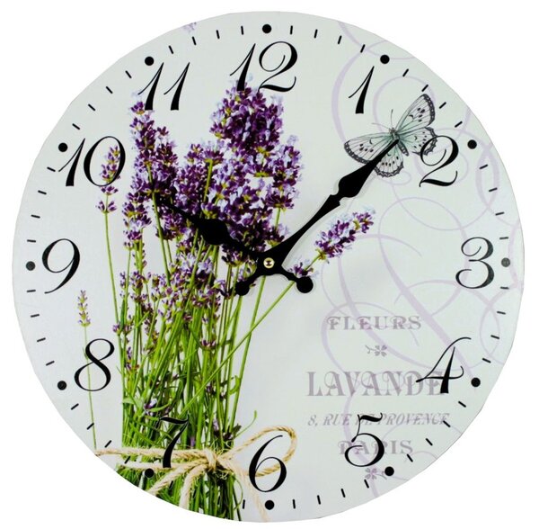 Nástěnné hodiny Lavender kytice 2000083