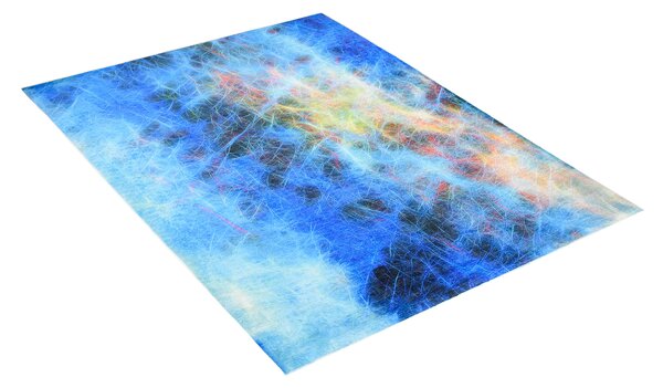 Makro Abra Kusový koberec pratelný TOSCANA 36520 Abstraktní Moderní pogumovaný modrý Rozměr: 80x150 cm