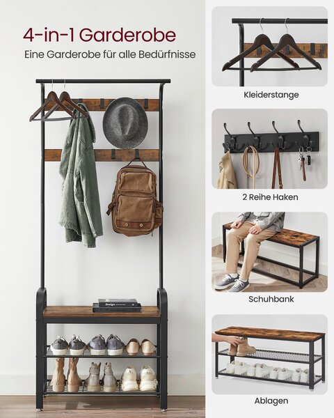 ŠATNA, hnědá, černá, 72/183/33,7 cm Boxxx - Online Only šatny & botníky, Online Only