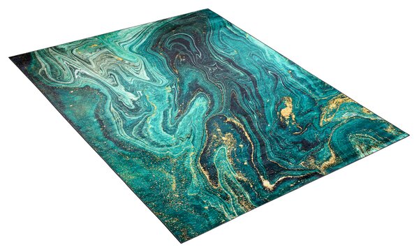 Makro Abra Kusový koberec pratelný TOSCANA 40560 Abstraktní moderní pogumovaný zelený Rozměr: 80x150 cm