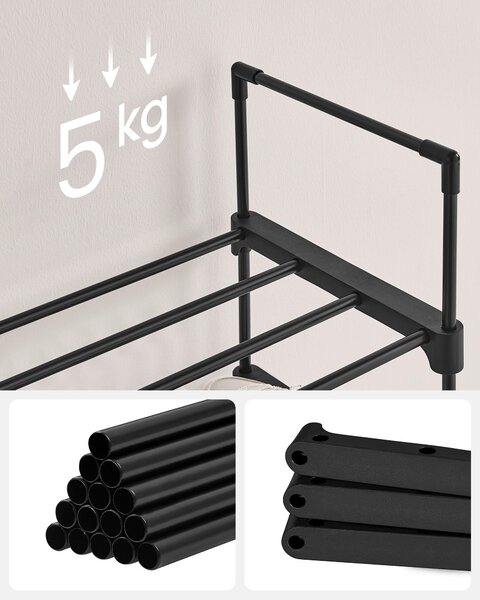 REGÁL NA BOTY, černá, 45/174/30 cm Boxxx - Online Only šatny & botníky, Online Only