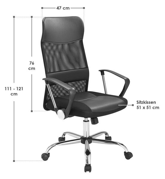 Juskys Kancelářská židle Austin - černá