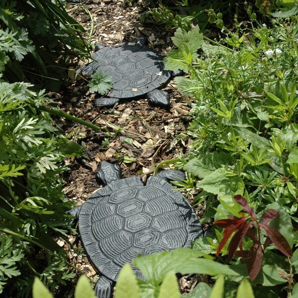 Zahradní nášlapný kámen Turtle, 23x32 cm, litina, hnědá