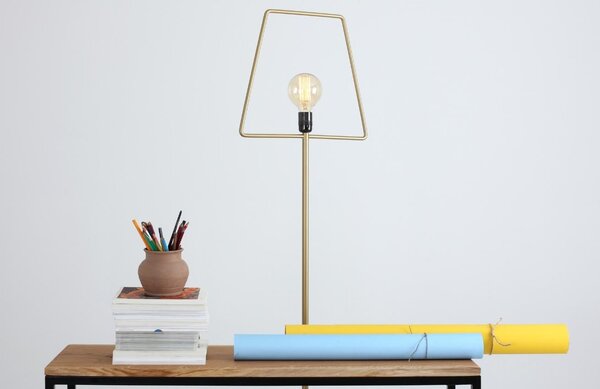 Nordic Design Zlatá kovová stojací lampa Jolita 177 cm