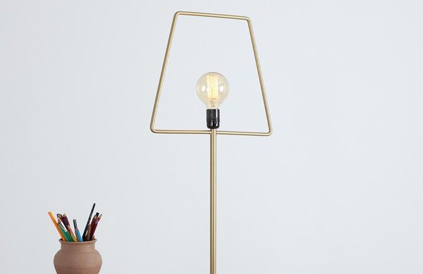 Nordic Design Zlatá kovová stojací lampa Jolita 177 cm