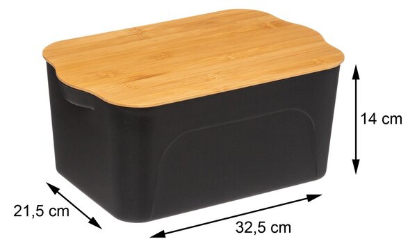 Úložný box Black, 21,5x14x32,5 cm, černá