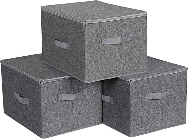 Úložný box Easy, sada 3ks, 30x25x40 cm, šedá